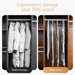 img 3 attached to 👗 Maximize Closet Space with ZIHOO Hanging Vacuum Storage Bags - Reusable Bags for Dresses, Coats, and More (4 PCS)