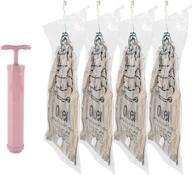 👗 maximize closet space with zihoo hanging vacuum storage bags - reusable bags for dresses, coats, and more (4 pcs) логотип