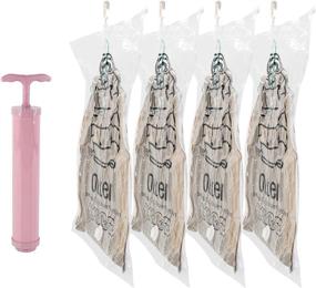 img 4 attached to 👗 Maximize Closet Space with ZIHOO Hanging Vacuum Storage Bags - Reusable Bags for Dresses, Coats, and More (4 PCS)