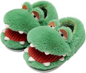 img 4 attached to 🦖 Dinosaur Comfort Household Slippers Non-Slip Shoes for Boys