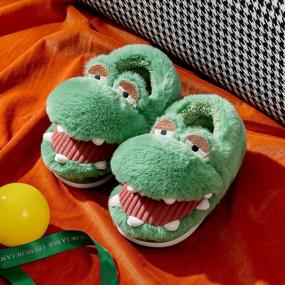 img 3 attached to 🦖 Dinosaur Comfort Household Slippers Non-Slip Shoes for Boys