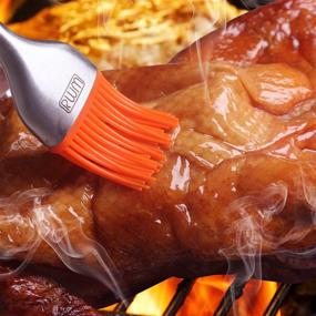 img 3 attached to 🔶 RWM Basting Brush - Grilling BBQ Baking, Pastry, and Oil Stainless Steel Brushes with Backup Silicone Brush Heads (Orange) for Kitchen Cooking & Marinating, Dishwasher Safe