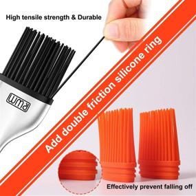 img 2 attached to 🔶 RWM Basting Brush - Grilling BBQ Baking, Pastry, and Oil Stainless Steel Brushes with Backup Silicone Brush Heads (Orange) for Kitchen Cooking & Marinating, Dishwasher Safe