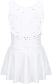 img 3 attached to 👗 Moily Girls' Sparkling Rhinestone Mesh Ice Skating Dress: Elegant Ballet Tank Leotard Dancewear with Back Splice