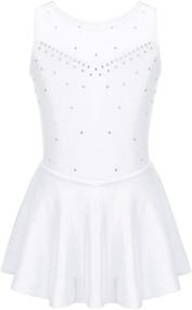 img 4 attached to 👗 Moily Girls' Sparkling Rhinestone Mesh Ice Skating Dress: Elegant Ballet Tank Leotard Dancewear with Back Splice