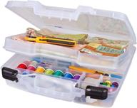 artbin 6961ab quick view deep base carrying case with removable 🎨 dividers, portable art & craft storage box, 15-inch, translucent clear - enhanced seo logo