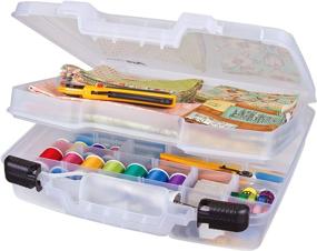 img 4 attached to ArtBin 6961AB Quick View Deep Base Carrying Case with Removable 🎨 Dividers, Portable Art & Craft Storage Box, 15-Inch, Translucent Clear - Enhanced SEO