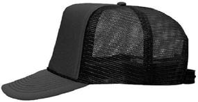 img 1 attached to 🧢 Black High Crown Mesh Back Trucker Hat with Otto Polyester Foam Front