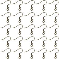 🎣 hypoallergenic french ear wires: toaob 100pcs earring hooks with ball and coil - antique bronze fish hook earrings making supplies and jewelry findings (18mm) logo