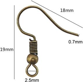 img 3 attached to 🎣 Hypoallergenic French Ear Wires: TOAOB 100pcs Earring Hooks with Ball and Coil - Antique Bronze Fish Hook Earrings Making Supplies and Jewelry Findings (18mm)