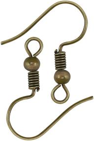 img 1 attached to 🎣 Hypoallergenic French Ear Wires: TOAOB 100pcs Earring Hooks with Ball and Coil - Antique Bronze Fish Hook Earrings Making Supplies and Jewelry Findings (18mm)