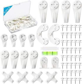 img 4 attached to 📷 62PCS Cinder Block Hardwall Hangers, Invisible Nail Hooks for Non-Trace Drywall Picture Hanging - Damage-Free Wall Hangers for Photo Frames, Art Painting & More - Complete Picture Hanging Kit