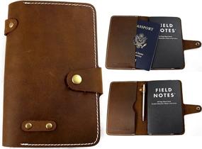 img 4 attached to 🧳 Travel in Style with our Leather Passport Field Notes Cover and Accessories