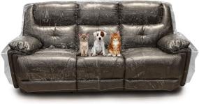 img 4 attached to Besti Plastic Couch Cover for Pets - Ultimate Clear Slipcovers for Big Sofas - Premium Furniture Protector for Home, Living Room - Shield Against Dust, Water, Dirt - Protect Upholstery from Dog and Cat Scratches, Pee, and Deter Their Sitting - Size: 96x42x40