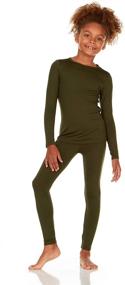 img 4 attached to Thermajane Girls' Fleece Thermal Underwear: Optimal Clothing for Girls
