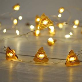 img 4 attached to Brooklyn Lighting Co. 12FT LED Wire Lights Strip with 36 Battery Operated Poop Emoji Shaped Bulbs String Lights (12FT, Poop Emoji)