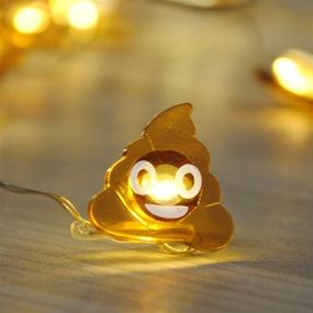 img 2 attached to Brooklyn Lighting Co. 12FT LED Wire Lights Strip with 36 Battery Operated Poop Emoji Shaped Bulbs String Lights (12FT, Poop Emoji)