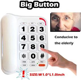 img 3 attached to 📞 JeKaVis J-P46 Large Button Corded Phone: 40dB Amplified Phones for Hearing Impaired and Low Vision - Ideal Landline Phones for Elderly with Speed Dial, Wall Mountable