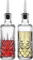🍶 godinger dublin collection oil and vinegar dispenser cruet set - condiment pourer bottle logo