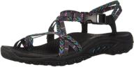 👡 skechers reggae islander women's multi-strap toe thong slingback sandal logo