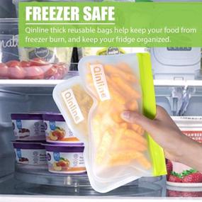 img 1 attached to 👜 24 Pack BPA Free Reusable Food Storage Bags: Resealable Lunch Bags for Meat, Fruit, Veggies - Flat Freezer Bags (8 Gallon + 8 Sandwich + 8 Snack Bags)