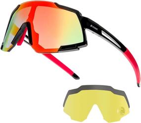 img 4 attached to PTSOC Sunglasses Lightweight Unbreakable Interchangeable Sports & Fitness