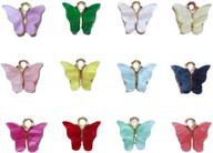 🦋 vibrant 24-piece acrylic butterfly charms: perfect for diy necklace, bracelet, and jewelry making projects logo