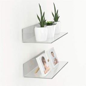 img 3 attached to FEMELI Clear Acrylic Floating Wall Shelf for Figures Collections Plant Photo - Convenient Wall Mounted Storage Shelf, Ideal for Bedroom Living Room Office - 12 Inch, 2 Pack