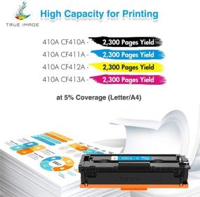 img 2 attached to 🖨️ TRUE IMAGE Compatible Toner Cartridge - HP 410A CF410A 410X - High Quality Printer Ink for Color Pro MFP M477 Series - 5-Pack (Black Cyan Yellow Magenta)