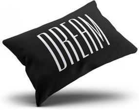 img 1 attached to 🌙 KEIBIKE Personalized Dream Quotes Chic Rectangle Lumbar Pillowcases - Black and White Art Throw Pillow Covers - 12x24 Inches - Zippered Cases - One Sided Design