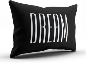 img 2 attached to 🌙 KEIBIKE Personalized Dream Quotes Chic Rectangle Lumbar Pillowcases - Black and White Art Throw Pillow Covers - 12x24 Inches - Zippered Cases - One Sided Design