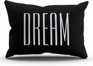 🌙 keibike personalized dream quotes chic rectangle lumbar pillowcases - black and white art throw pillow covers - 12x24 inches - zippered cases - one sided design логотип