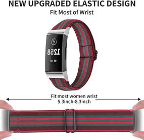 img 2 attached to 🔗 Стильные круглые резинки Joyozy для Fitbit Charge 3&amp;Fitbit Charge 4 - Регулируемый мягкий упругий ремешок-браслет для женщин и девочек, 6 дюймов