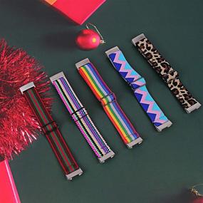 img 1 attached to 🔗 Стильные круглые резинки Joyozy для Fitbit Charge 3&amp;Fitbit Charge 4 - Регулируемый мягкий упругий ремешок-браслет для женщин и девочек, 6 дюймов
