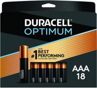 🔋 duracell optimum aaa batteries, long-lasting triple a battery, alkaline aaa battery for home and office devices, resealable storage pack, 18 count (1 pack) logo