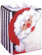 🎅 tobin 1488 santa tissue box plastic canvas kit: festive design for a handy display logo