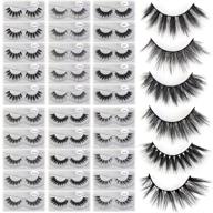 💫 magefy 30 pairs 6 styles faux mink eyelashes, 16mm-20mm lashes for natural to dramatic look, handmade reusable soft fake eyelashes with glitter portable boxes logo