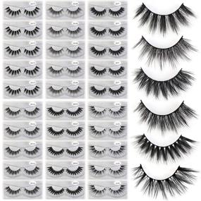 img 4 attached to 💫 MAGEFY 30 Pairs 6 Styles Faux Mink Eyelashes, 16mm-20mm Lashes for Natural to Dramatic Look, Handmade Reusable Soft Fake Eyelashes with Glitter Portable Boxes