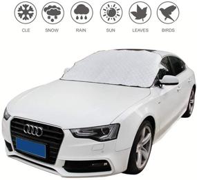 img 3 attached to Golufomi Car Windshield Snow Cover, Winter Windshield Cover with Magnetic Edge 🚗 for Ice Frost Protection in All Weather, Fits Most Cars and SUVs, Silver