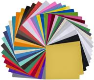🎨 premium 12”x12” vinyl sheets - 40 pack: self adhesive, ideal for craft cutters, printers, letters & decals | 35 color variety logo