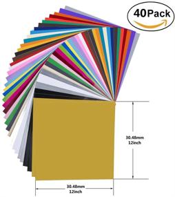 img 3 attached to 🎨 Premium 12”x12” Vinyl Sheets - 40 Pack: Self Adhesive, Ideal for Craft Cutters, Printers, Letters & Decals | 35 Color Variety