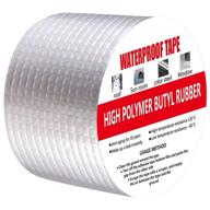 🌊 waterproof butyl tape for outdoor use - hqistar all-round sealing tape for leak repairs, aluminum butyl repair tape voc-free - pipe, rv, awning, sail, roof, window, boat sealing (3.93 inch x 16 feet) logo