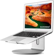 📲 серебристый алюминиевый держатель-стенд magichold для macbook (11-17 дюймов), с вращающейся нижней частью логотип