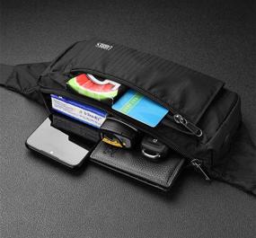 img 1 attached to 🎒 Waterproof Black Fanny Pack for Men and Women - Versatile Waist Pack for Sports, Travel, Running, and Festivals