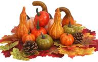 assorted sizes mini decorative foam pumpkins - 54pcs, with fall maple leaves, acorn, and pinecone, perfect for vase filler, table display, and thanksgiving centerpieces logo