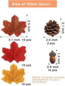 img 2 attached to Assorted Sizes Mini Decorative Foam Pumpkins - 54pcs, with Fall Maple Leaves, Acorn, and Pinecone, Perfect for Vase Filler, Table Display, and Thanksgiving Centerpieces