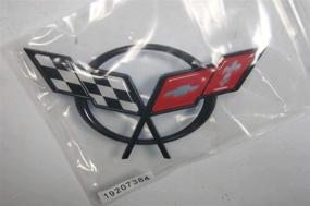 img 2 attached to 🚗 1997-2001 Chevrolet Corvette Crossed Flags Emblem (Front - w/Alignment Pins) for C5 Corvette
