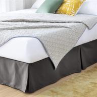 🛏️ luxurious fade resistant queen bed skirt | linenspa ls14qq80grbe 14 inch graphite pleated microfiber logo