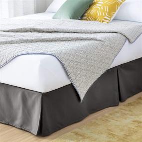 img 4 attached to 🛏️ Luxurious Fade Resistant Queen Bed Skirt | Linenspa LS14QQ80GRBE 14 Inch Graphite Pleated Microfiber
