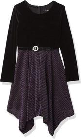 img 3 attached to 👗 Stylish Amy Byer Girls' Long Sleeve Fit and Flare Dress: Chic and Comfortable Fashion for Girls